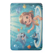 Tapis De Bain Ocean Bliss Bath Time fille dauphins mignons (devant Vertical)