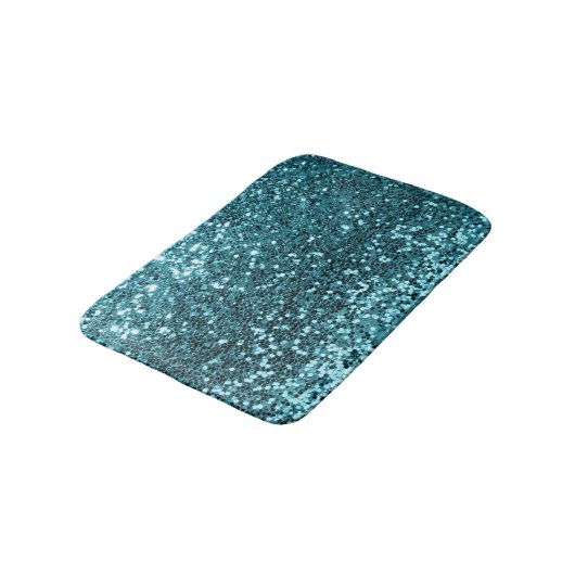 Tapis De Bain Ocean Blue Aqua Turquoise Parties scintillant Sequ (Angle)