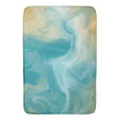Tapis De Bain Ocean Blue Waves et Sandy Brown Fluid Art (devant Vertical)