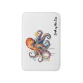 Tapis De Bain Océan Caprice : Pieuvre Colorée (Devant (Vertical))
