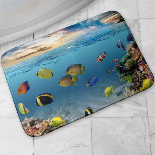 Tapis De Bain Océan Corail Reef Poisson tropical