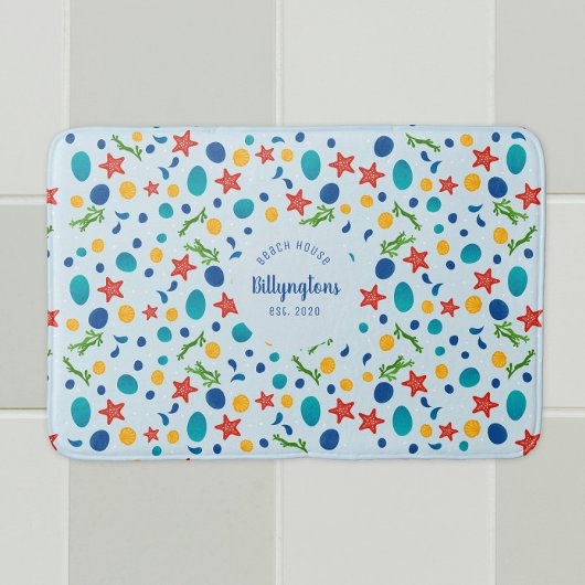Tapis De Bain Ocean custom nom de famille maison mer collage