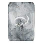 Tapis De Bain Océan élégant | Monogramme de baleine d'aquarelle (devant Vertical)