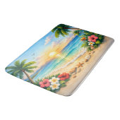 Tapis De Bain Ocean Palm Tree Floral Bath Rug (Angle)