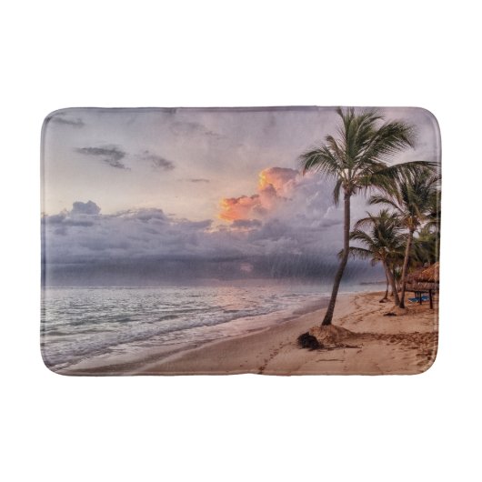 Tapis De Bain Ocean Waves Sandy Beach Sunset (Devant)
