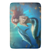 Tapis De Bain "Ocean's Dance : A Mermaid and Dolphins' Journey" (devant Vertical)