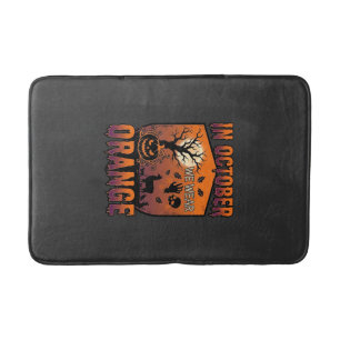 Tapis De Bain Octobre Nous Portons Orange Halloween Citrouille L