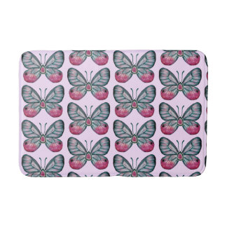 Tapis De Bain Octobre Pink verre papillon Motif Design
