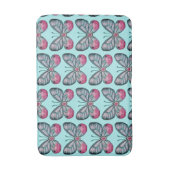 Tapis De Bain Octobre Turquoise Verre Papillon Motif Design (Devant (Vertical))