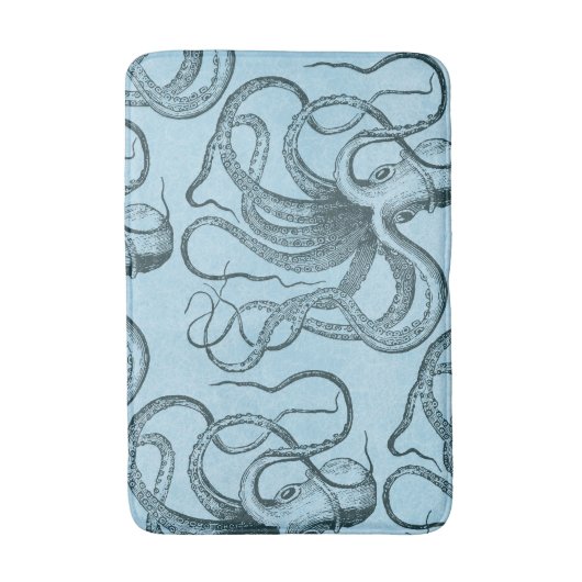 Tapis De Bain Octopus bleu (Devant (Vertical))