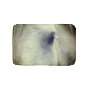 Tapis De Bain Oeil de cheval Percheron blanc