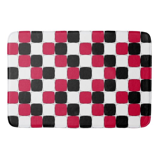 Tapis De Bain OEil de poisson noir, blanc et rouge (Devant)