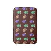 Tapis De Bain OEufs floraux de Pâques sur brun (Devant (Vertical))