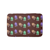 Tapis De Bain OEufs floraux de Pâques sur brun (Devant)