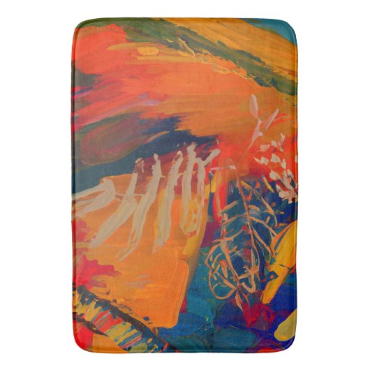 Tapis De Bain Oeuvre Abstraite moderne Boho (devant Vertical)