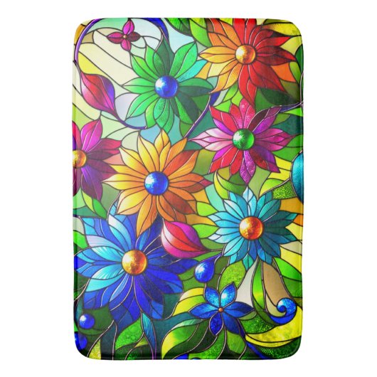 Tapis De Bain Oeuvre de fleurs (devant Vertical)