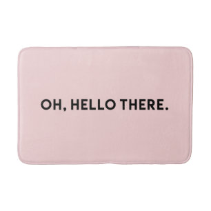 Tapis De Bain Oh Bonjour Là Typographie Mat de bain rose clair