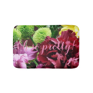 Tapis De Bain Oh si joli ! Fleurs d'automne Petite couche de cha