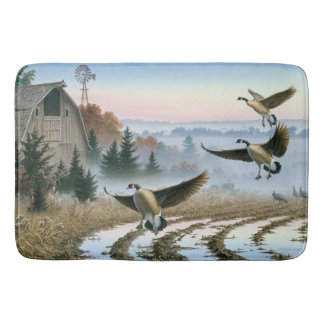 Tapis De Bain Oies Dans Le Champ Agricole