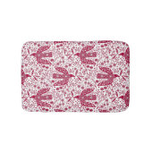 Tapis De Bain Oiseau Art Rouge Blanc (Devant)
