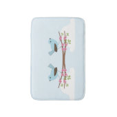 Tapis De Bain Oiseau bleu dans l'arbre en fleurs mou (Devant (Vertical))