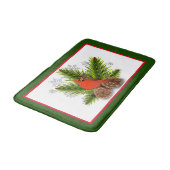 Tapis De Bain Oiseau cardinal de Noël avec Mat de bain Pinecones (Angle)