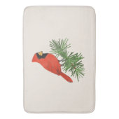 Tapis De Bain Oiseau cardinal rouge sur pin (devant Vertical)