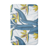 Tapis De Bain Oiseau de fleurs de paradis sur blanc (Devant (Vertical))