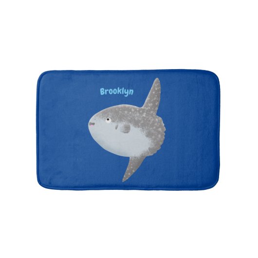 Tapis De Bain Oiseau de mer mola mola mignonne caricature (Devant)