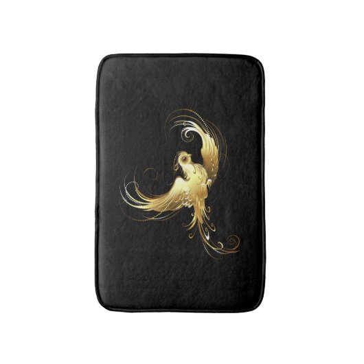 Tapis De Bain Oiseau d'or sur Arrière - plan noir (Devant (Vertical))