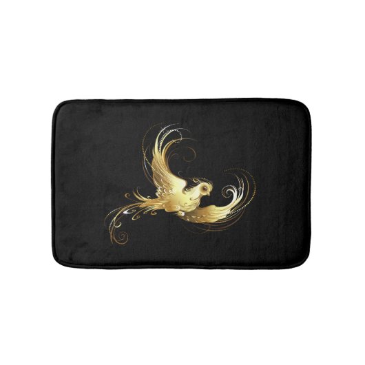 Tapis De Bain Oiseau d'or sur Arrière - plan noir (Devant)