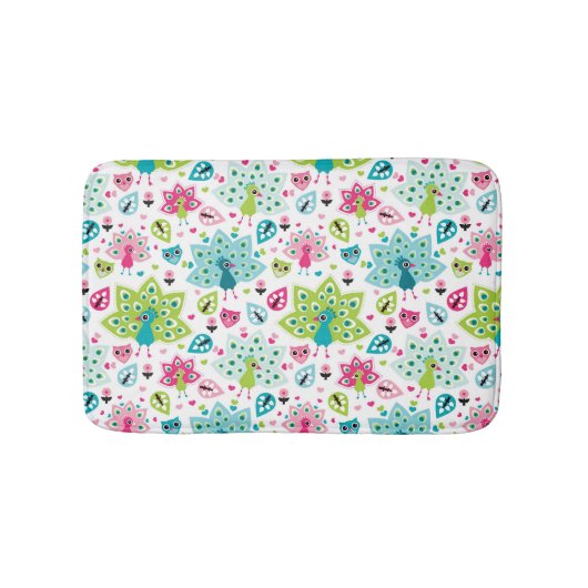 Tapis De Bain oiseau et hibou de paon (Devant)