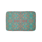 Tapis De Bain Oiseaux Arabesque Bohème Bohème Turquoise Motif (Devant)
