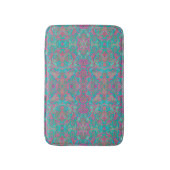 Tapis De Bain Oiseaux Arabesque Bohème Motif Turquoise rose (Devant (Vertical))