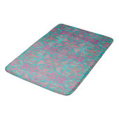 Tapis De Bain Oiseaux Arabesque Bohème Motif Turquoise rose (Angle)