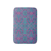 Tapis De Bain Oiseaux Arabesque Bohème Turquoise Purple Fuchsia (Devant (Vertical))