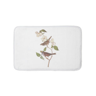Tapis De Bain Oiseaux Audubons à Bruant à Throses Blanches avec