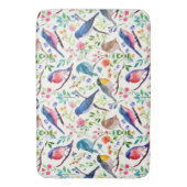Tapis De Bain Oiseaux colorés Fleurs Motif (devant Vertical)