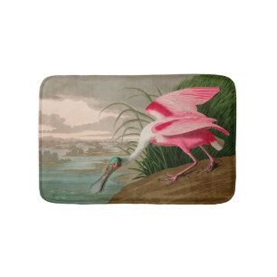 Tapis De Bain Oiseaux d'Amérique de spatule de rose Audubon Imp
