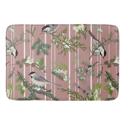 Tapis De Bain Oiseaux dans le bain vert Mat (Devant)