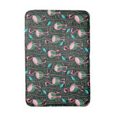 Tapis De Bain Oiseaux de Flamant rose rose 20s Déco Ferns Motif  (Devant (Vertical))