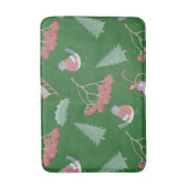 Tapis De Bain Oiseaux de Noël et dorures vertes (Devant (Vertical))