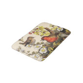 Tapis De Bain Oiseaux de printemps Robin Oiseaux rouges (Angle)
