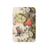 Tapis De Bain Oiseaux de printemps Robin Oiseaux rouges (Devant (Vertical))