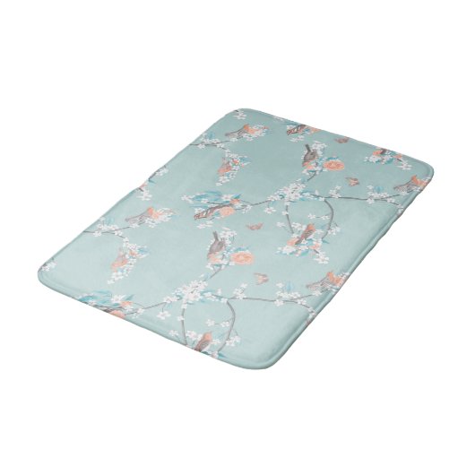 Tapis De Bain Oiseaux et fleurs (Angle)