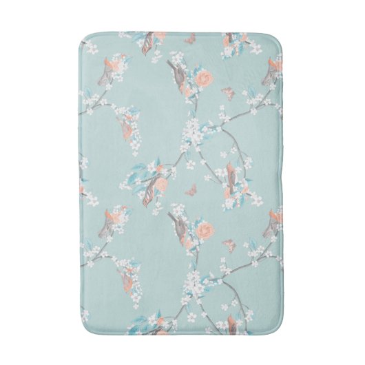 Tapis De Bain Oiseaux et fleurs (Devant (Vertical))