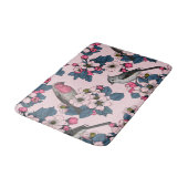 Tapis De Bain Oiseaux et fleurs roses (Angle)