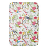Tapis De Bain Oiseaux Et Fleurs Tropicaux (devant Vertical)