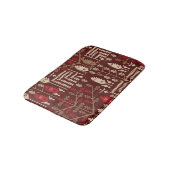 Tapis De Bain Oiseaux Fleurs Motif bleu foncé (Angle)