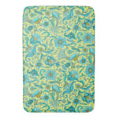 Tapis De Bain Oiseaux Floraux Blues, Jaune (devant Vertical)